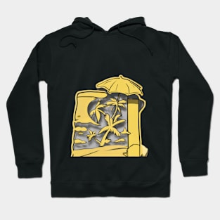 Tropical Beachscape Golden Artwork No. 828 Hoodie